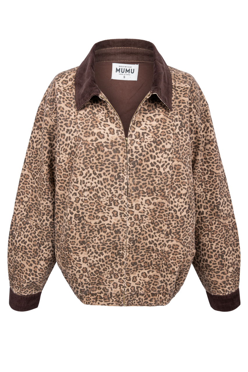 Show Me Your Mumu Carter Leopard Bomber Jacket