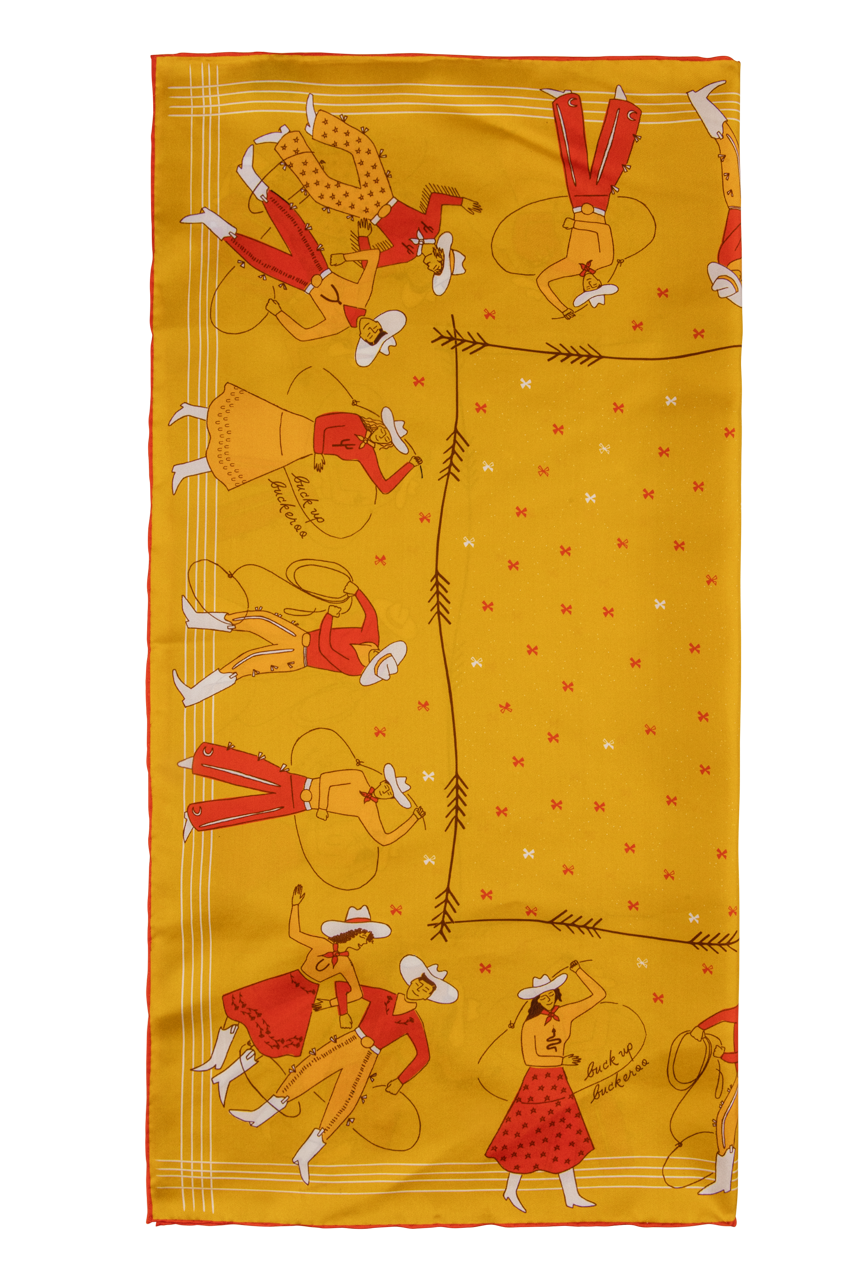Jenni Earle Buck Up Buckaroo Silk Scarf