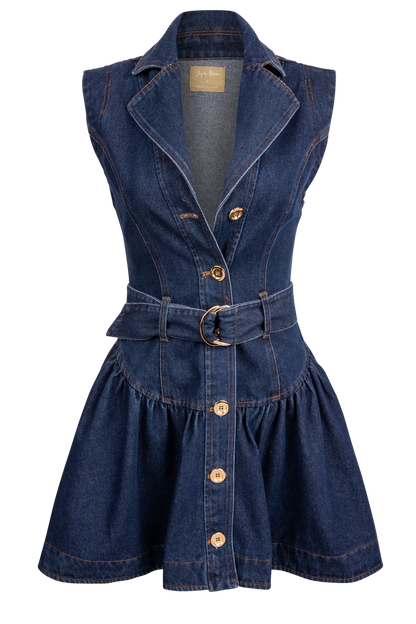 Sky to Moon Western Denim Mini Dress Sky to Moon Western Denim Mini Dress