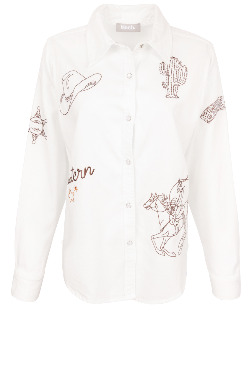 Embroidered Western Snap Shirt