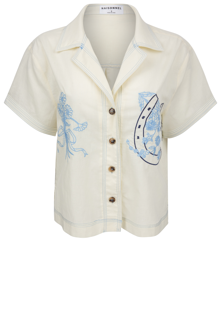 Raisonnel Embroidered Floral Top