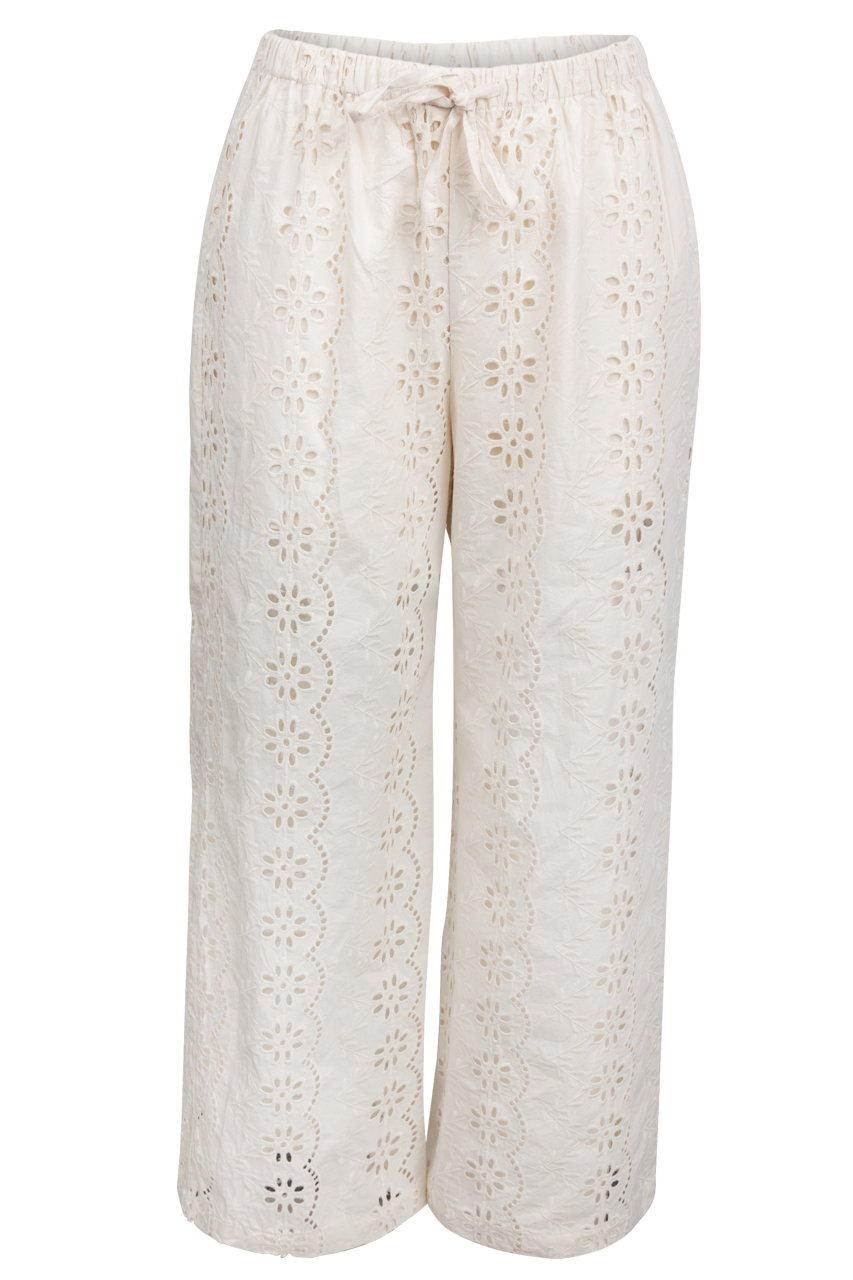 Raisonnel Eyelet Embroidered Wide Leg Pants