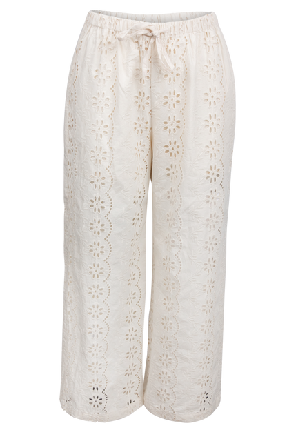 Raisonnel Eyelet Embroidered Wide Leg Pants