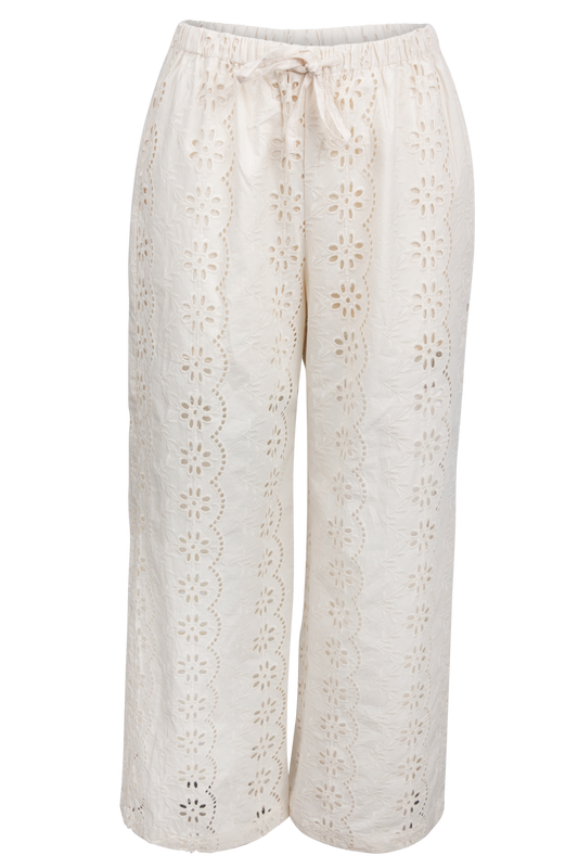 Raisonnel Eyelet Embroidered Wide Leg Pants