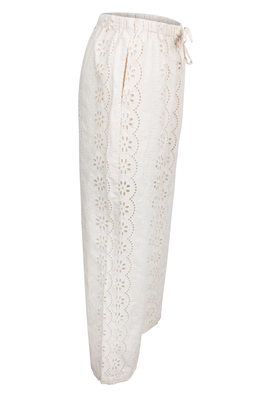 Raisonnel Eyelet Embroidered Wide Leg Pants