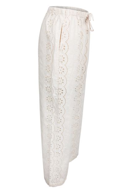 Raisonnel Eyelet Embroidered Wide Leg Pants