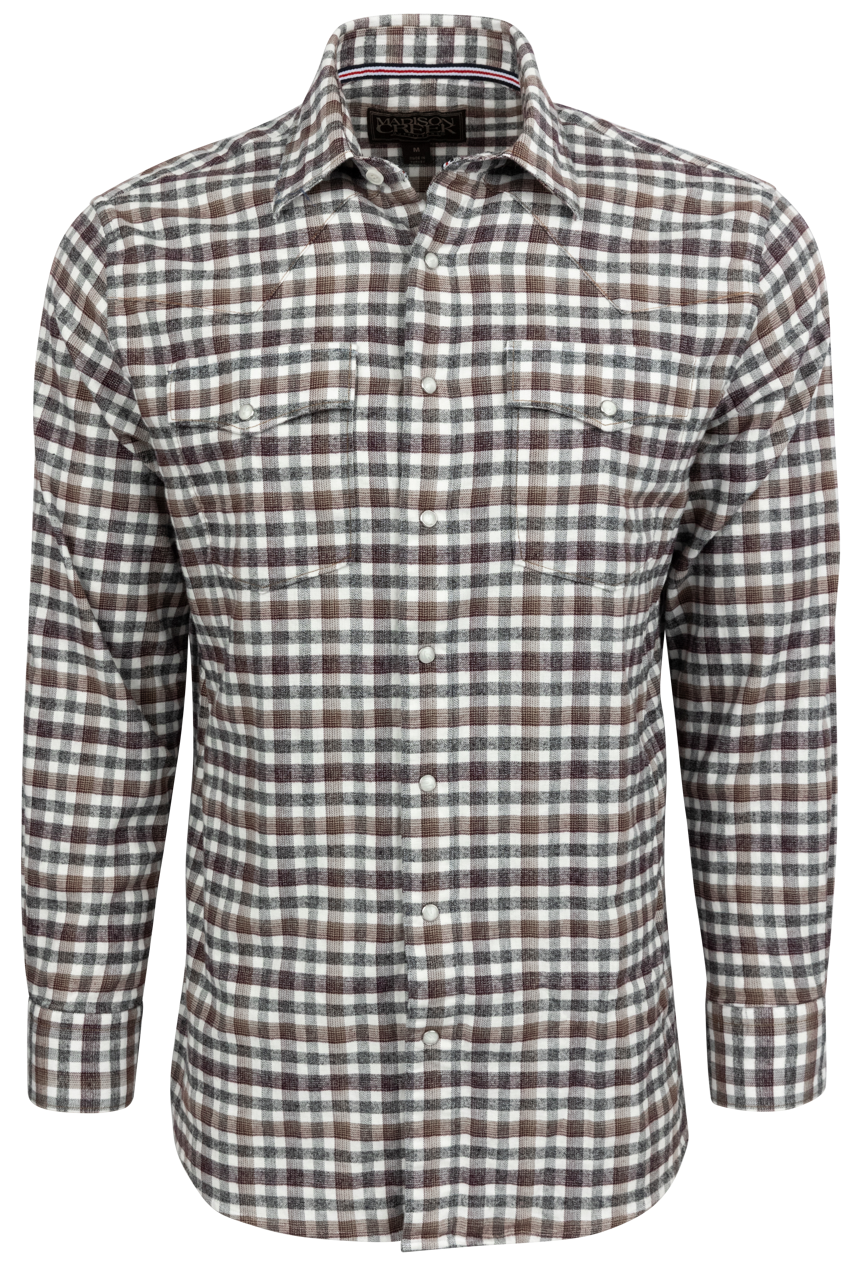 Madison Creek Bisley Western Shirt - Red & Blue Check