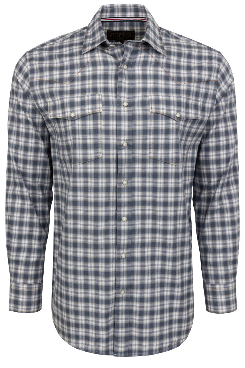 Madison Creek Bisley Western Shirt - Blue Plaid