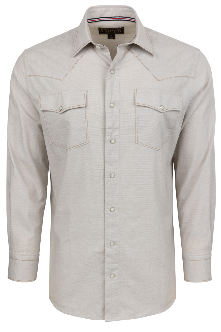 Madison Creek Bisley Western Shirt - Dotted Tan