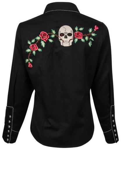 Scully Women's Western Skulls and Roses Shirt