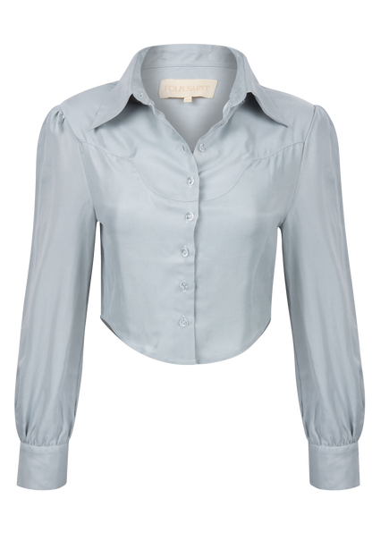 Folk Saint Hazy Blue Marlowe Blouse