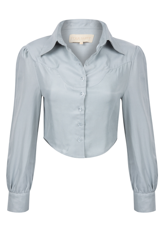 Folk Saint Hazy Blue Marlowe Blouse