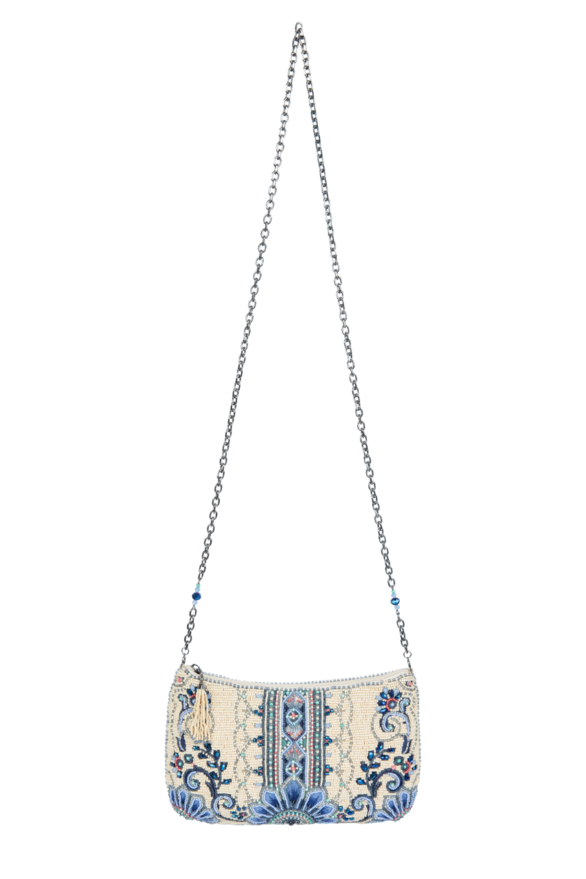 Mary Frances Floral Beaded Crossbody Bag