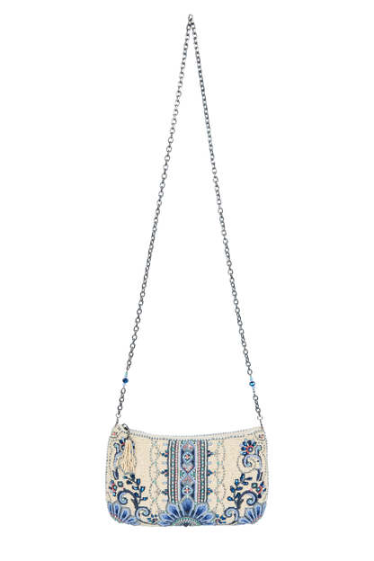 Mary Frances Floral Beaded Crossbody Bag