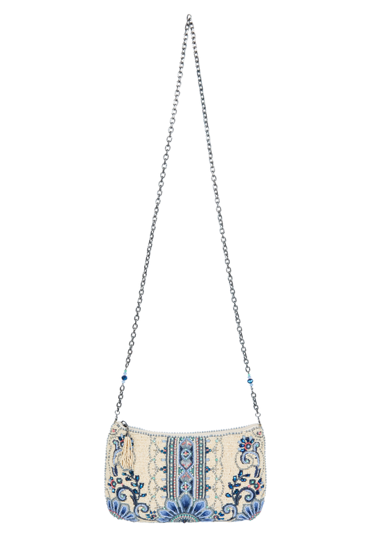 Mary Frances Floral Beaded Crossbody Bag