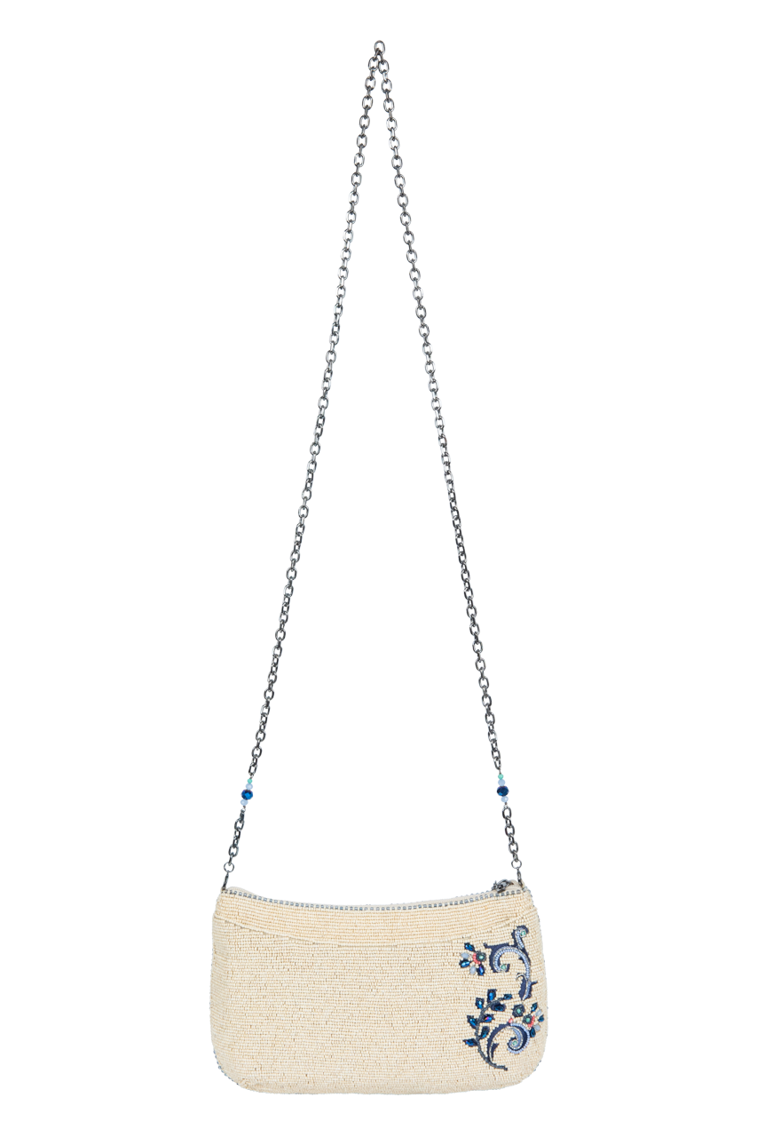 Mary Frances Floral Beaded Crossbody Bag