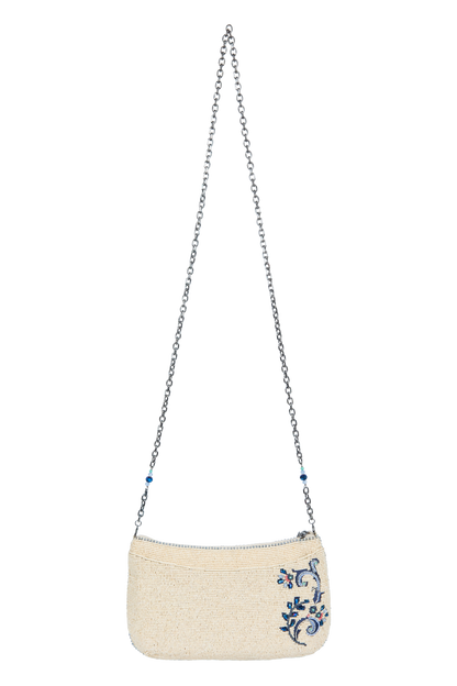 Mary Frances Floral Beaded Crossbody Bag