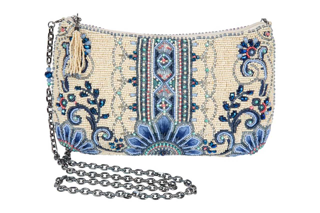 Mary Frances Floral Beaded Crossbody Bag