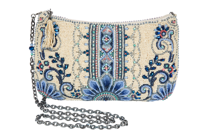 Mary Frances Floral Beaded Crossbody Bag