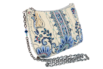 Mary Frances Floral Beaded Crossbody Bag