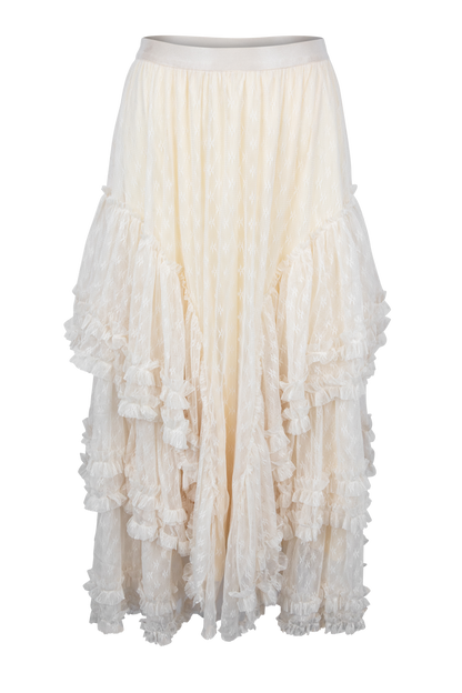 Juliette Tiered Ruffle Lace Maxi Skirt