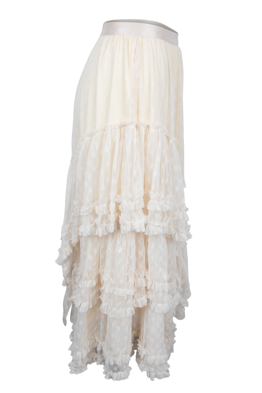 Juliette Tiered Ruffle Lace Maxi Skirt