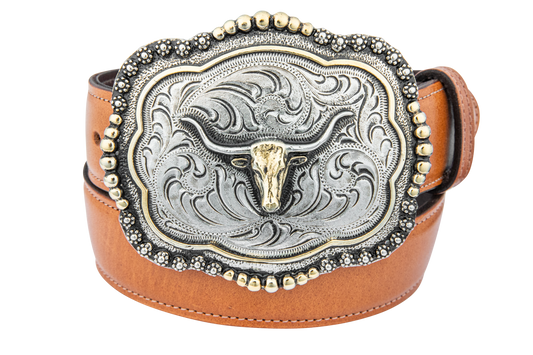 Juan Antonio Leather Longhorn Belt