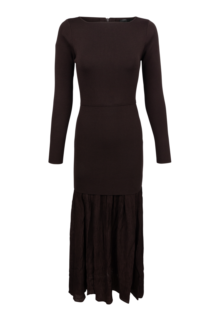 Line & Dot Gemma Mix-Media Maxi Dress