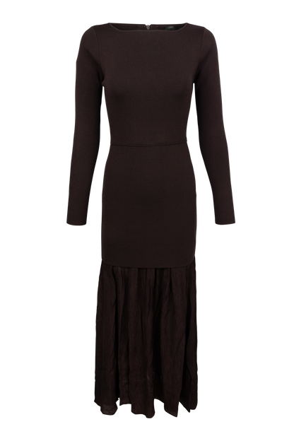 Line & Dot Gemma Mix-Media Maxi Dress