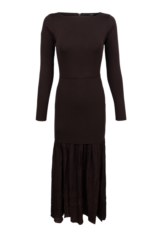 Line & Dot Gemma Mix-Media Maxi Dress