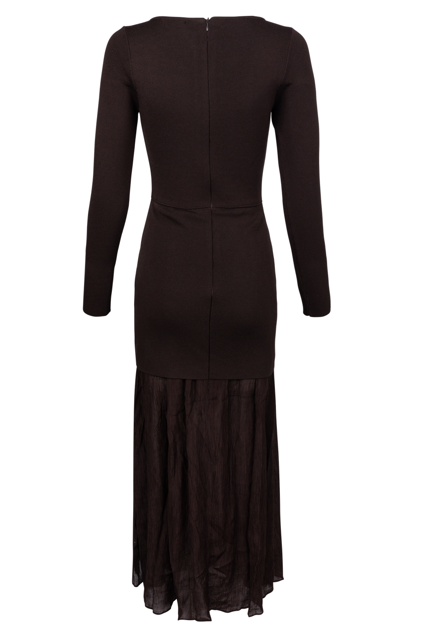 Line & Dot Gemma Mix-Media Maxi Dress