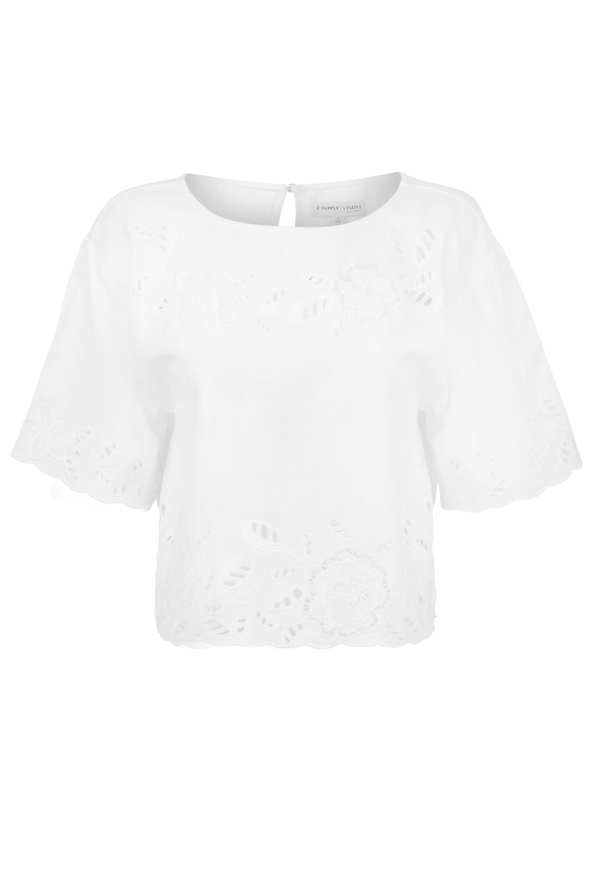 Z Supply Daya Embroidered Linen Top