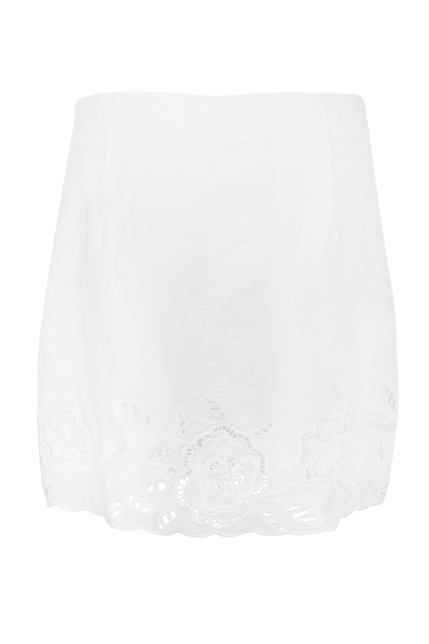 Z Supply Daya Embroidered Linen Mini Skirt