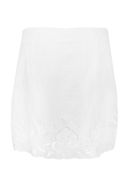 Z Supply Daya Embroidered Linen Mini Skirt