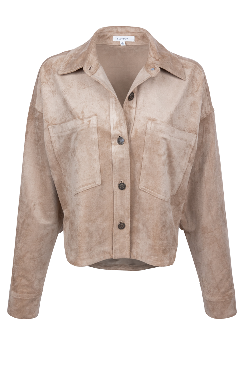 Z Supply All Day Cropped Suede Jacket