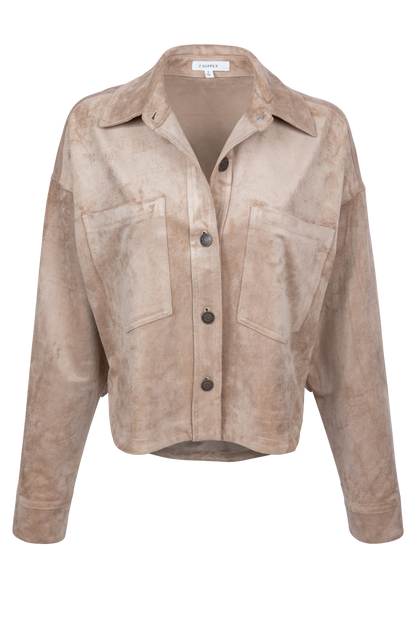 Z Supply All Day Cropped Suede Jacket