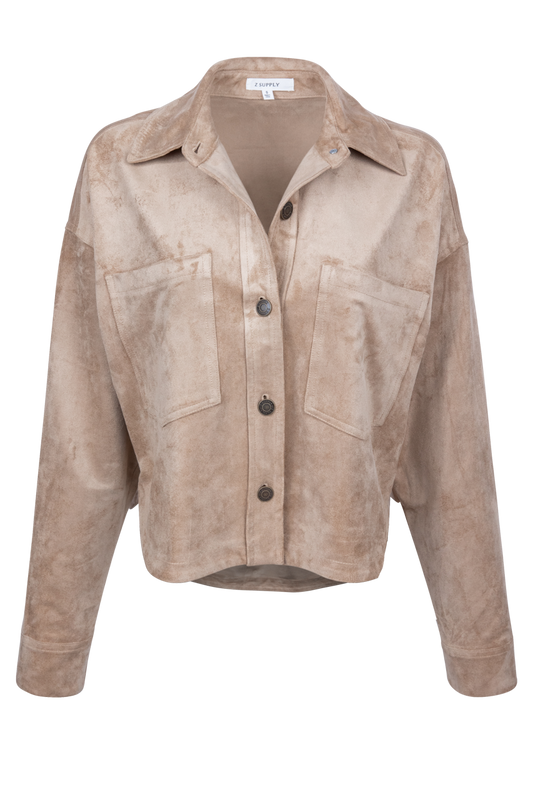 Z Supply All Day Cropped Suede Jacket