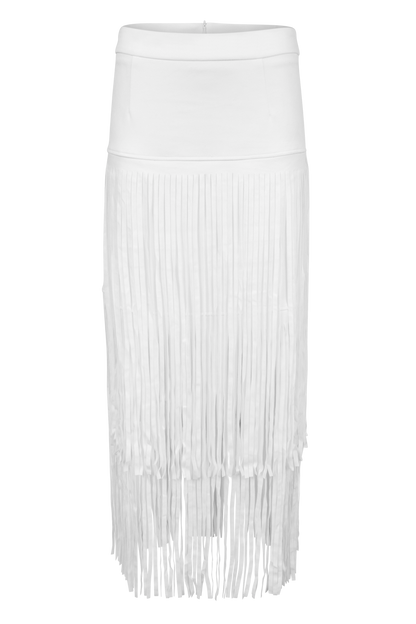Pinto Ranch Faux Suede Long Fringe Skirt