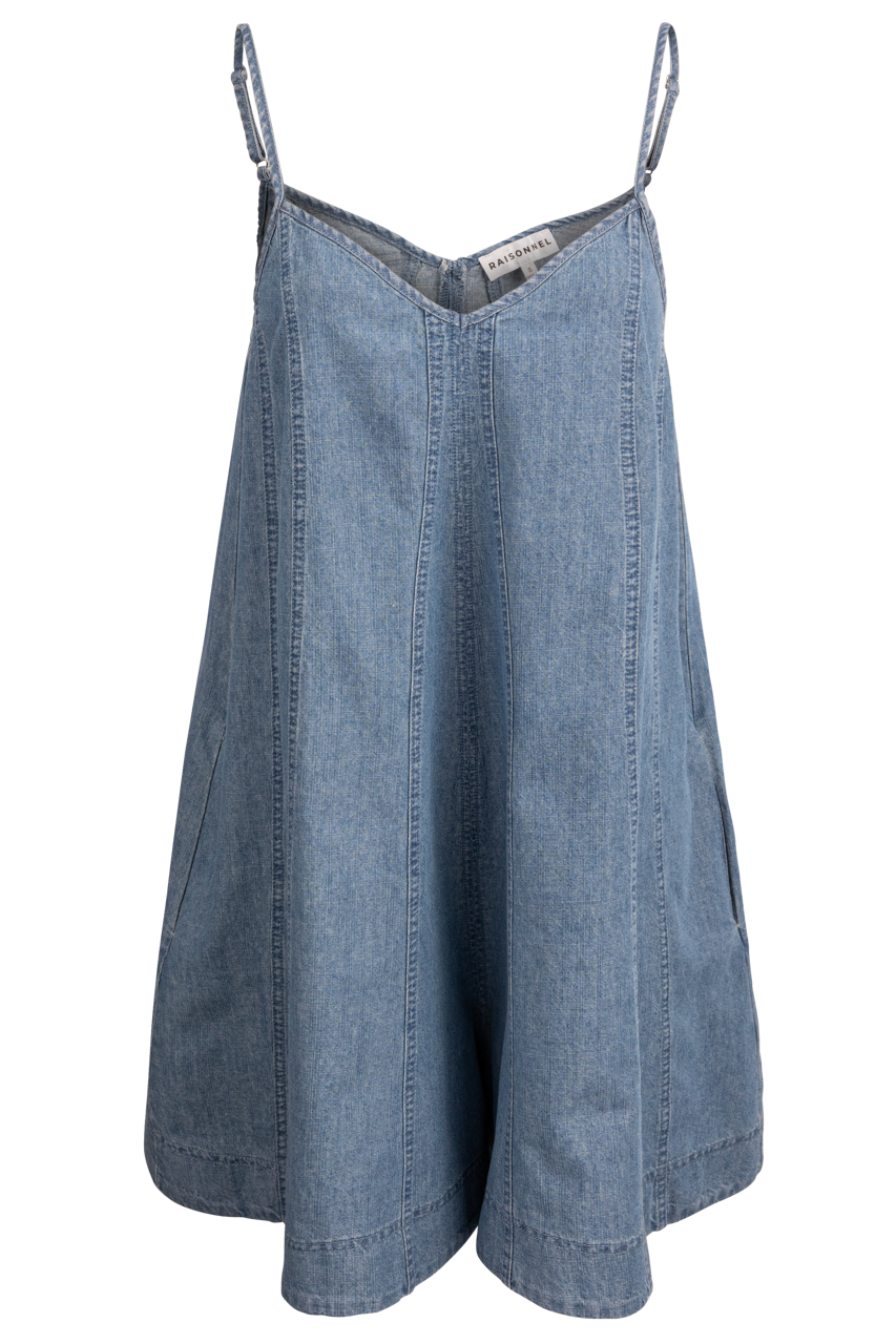 Raisonnel Flared Denim Mini Romper