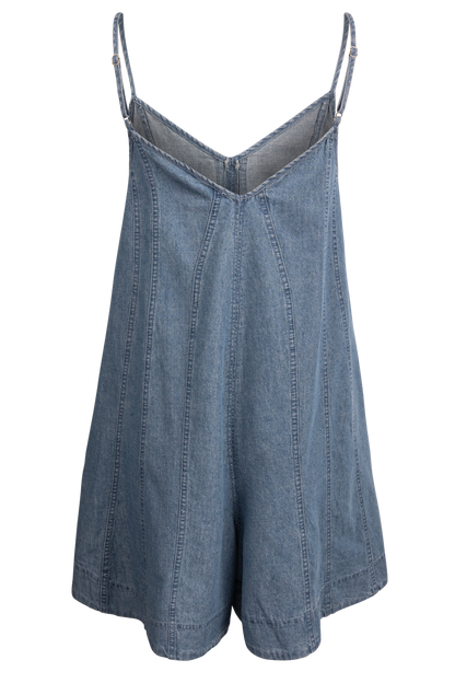 Raisonnel Flared Denim Mini Romper
