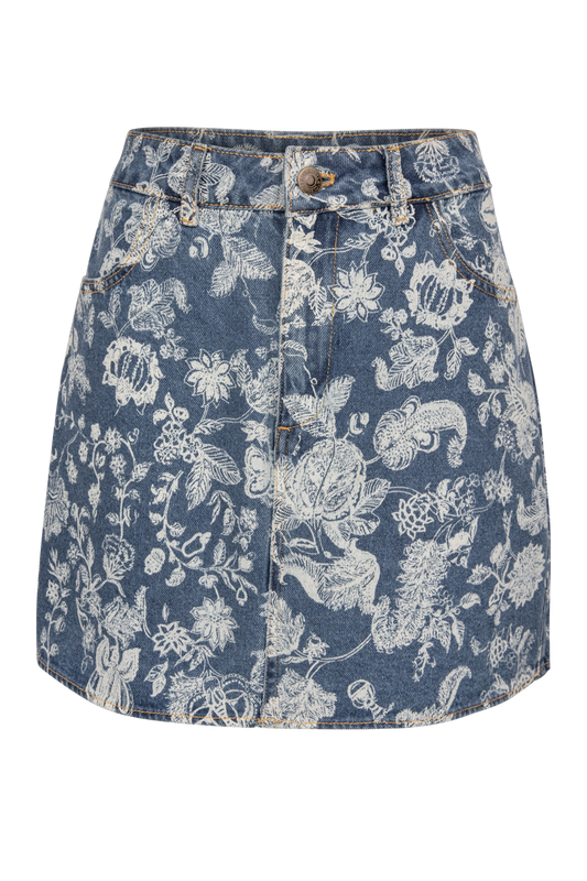 Cleobella Stevie Paisley Denim Mini Skirt