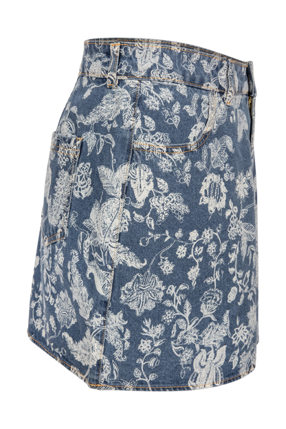 Cleobella Stevie Paisley Denim Mini Skirt
