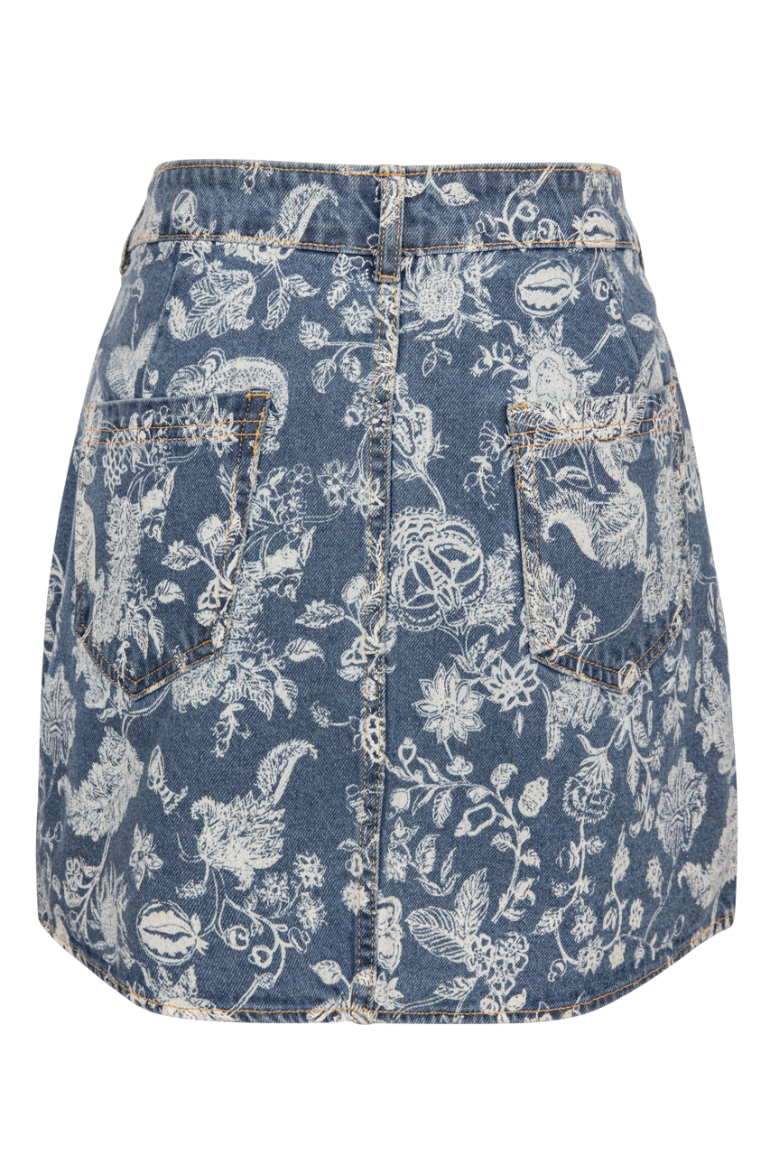 Cleobella Stevie Paisley Denim Mini Skirt