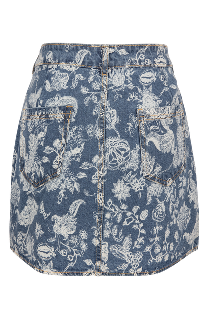 Cleobella Stevie Paisley Denim Mini Skirt
