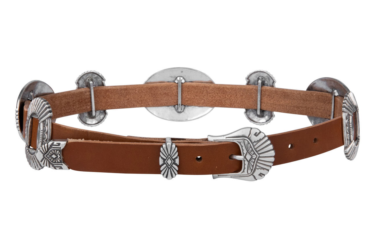 Lucky Gem Club Americana Concho Belt - Brown