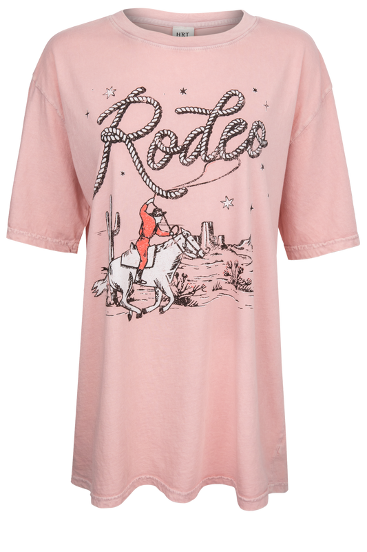 HRT and LUV Rodeo Graphic Tee - Pink