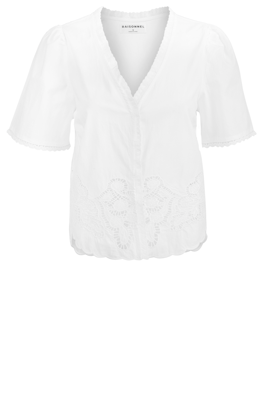 Raisonnel Embroidered Scallop Blouse