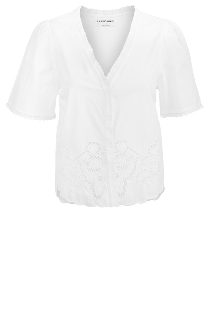 Raisonnel Embroidered Scallop Blouse