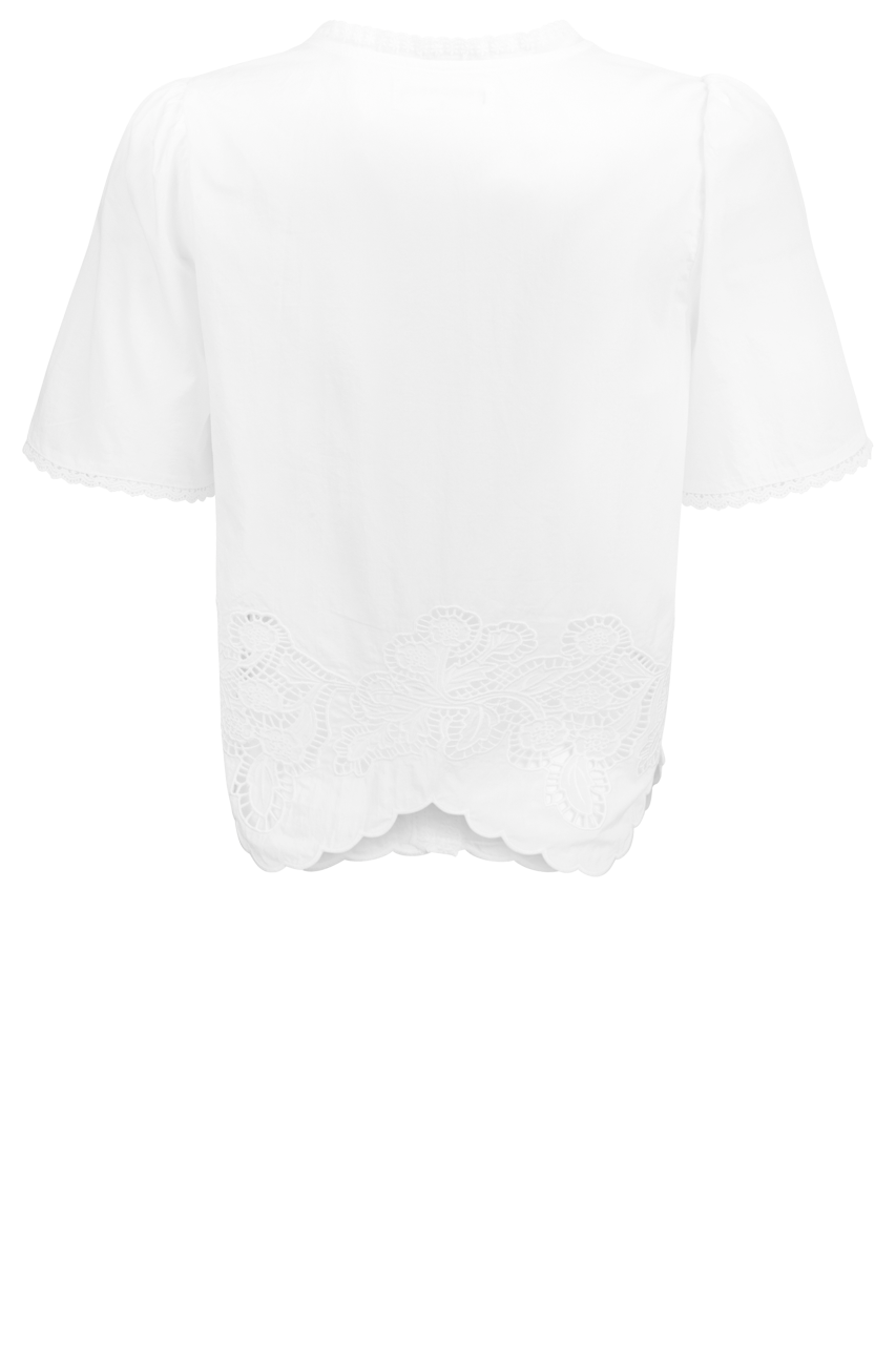 Raisonnel Embroidered Scallop Blouse