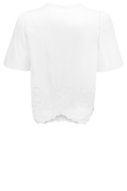 Raisonnel Embroidered Scallop Blouse